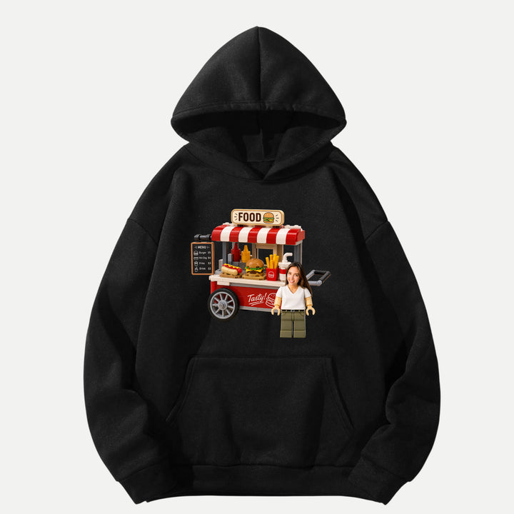 Personalized Brick Figure Food Cart T-Shirt