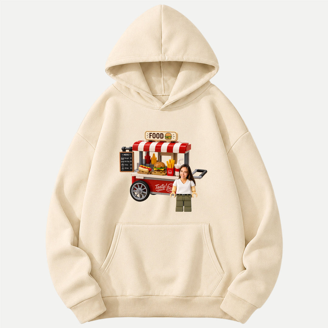 Personalized Brick Figure Food Cart T-Shirt