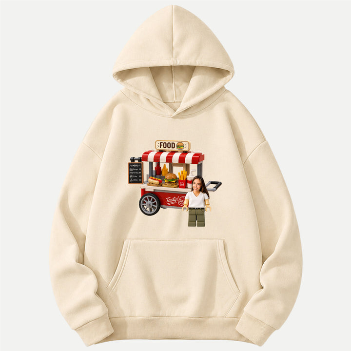 Personalized Brick Figure Food Cart T-Shirt