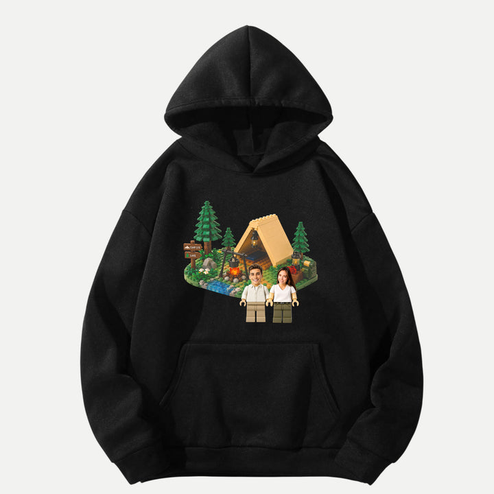 Personalized Brick Figure Camping T-Shirt