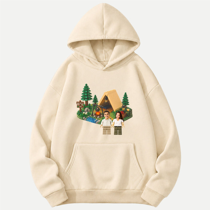 Personalized Brick Figure Camping T-Shirt
