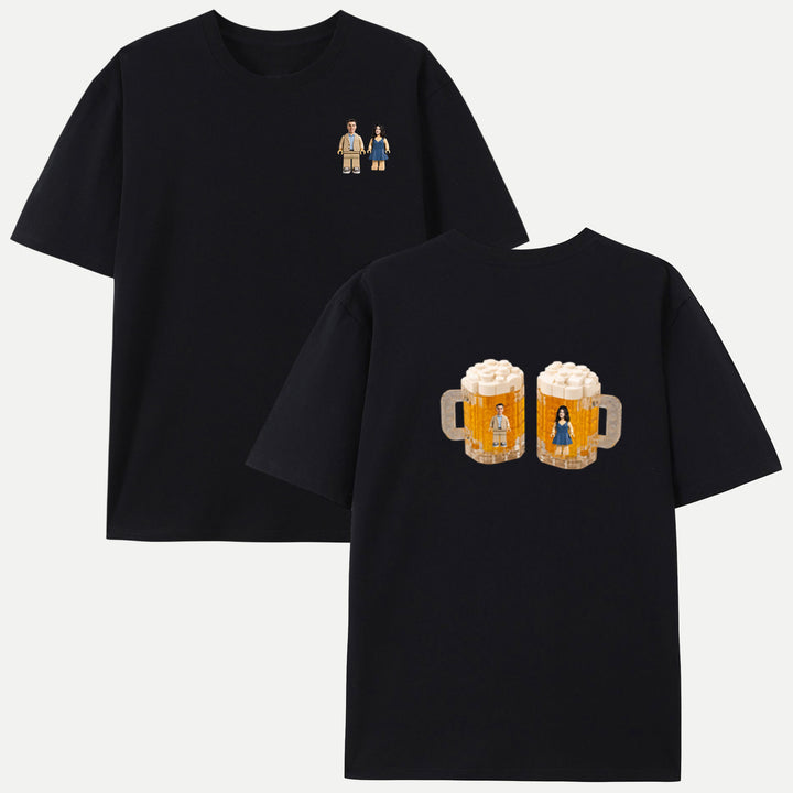 Personalized Brick Figure Beer Mugs T-Shirt
