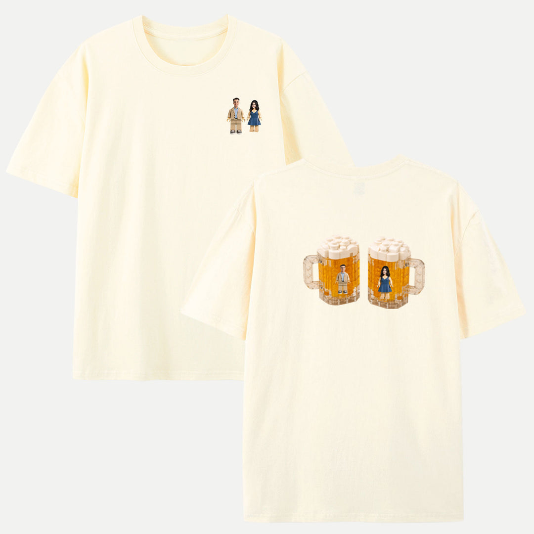 Personalized Brick Figure Beer Mugs T-Shirt