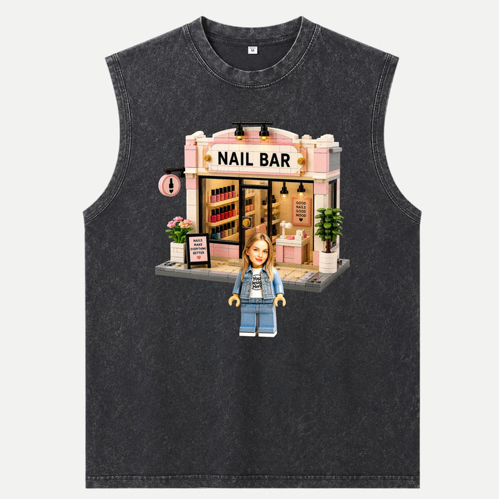 Personalized Brick Figure Nail Bar Salon T-Shirt