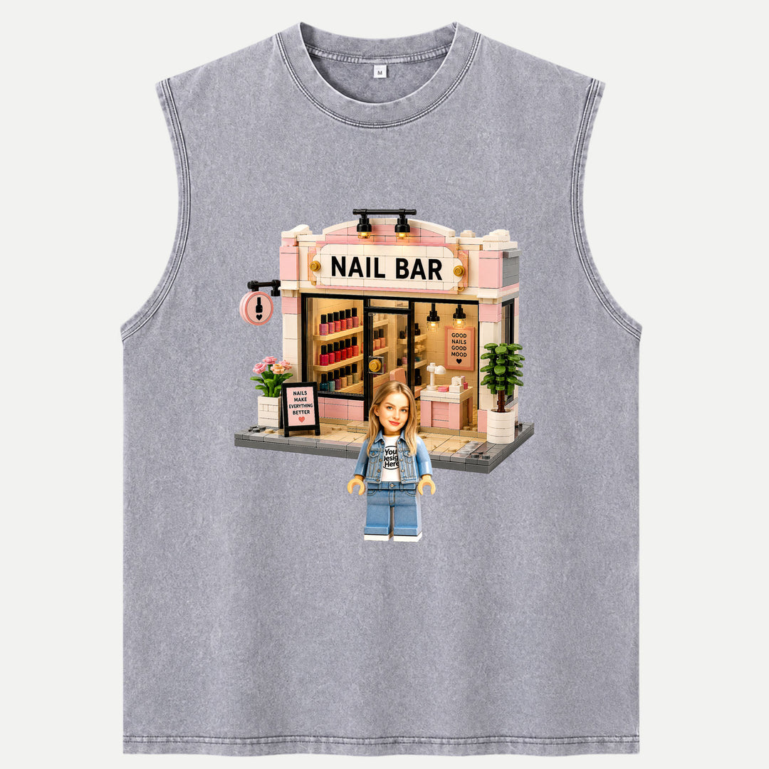 Personalized Brick Figure Nail Bar Salon T-Shirt