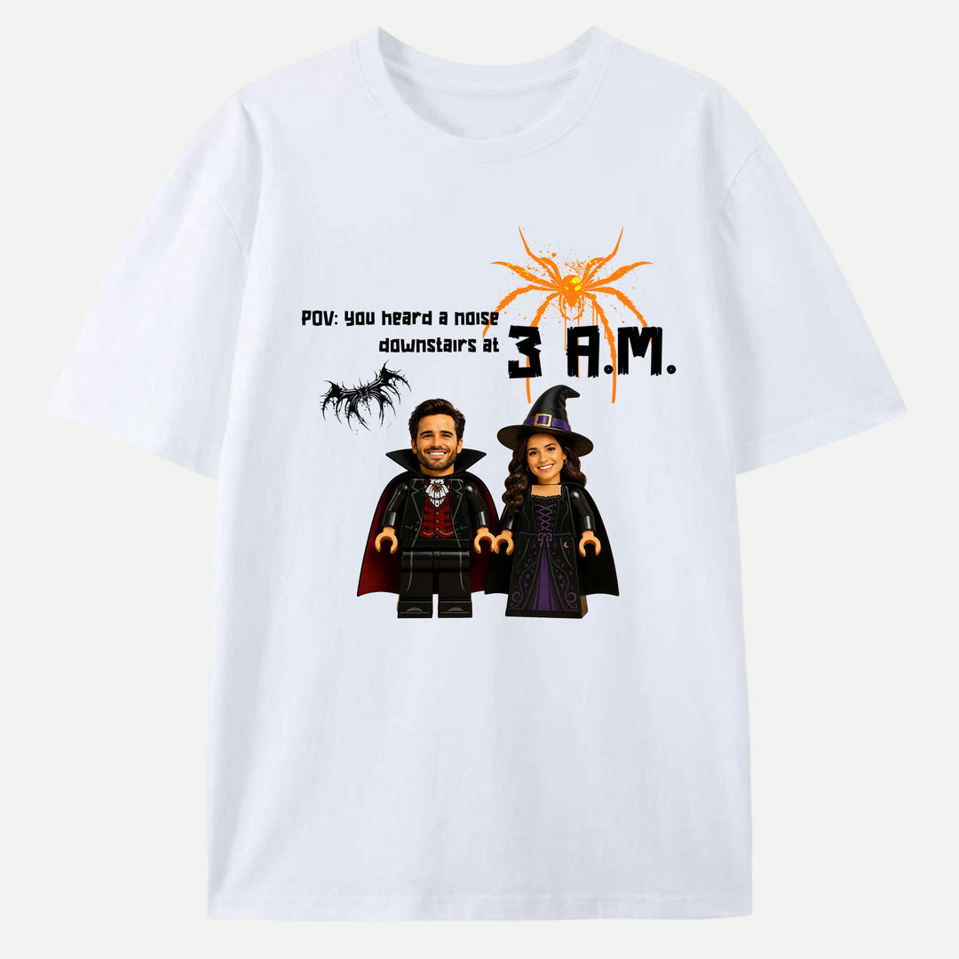 Personalized Brick Figure Halloween Graphic T-Shirt