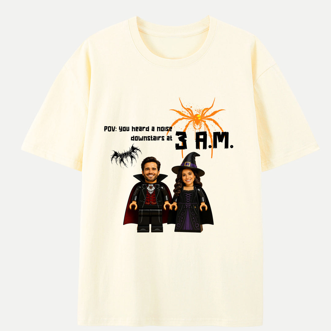 Personalized Brick Figure Halloween Graphic T-Shirt