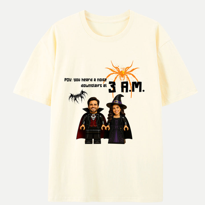 Personalized Brick Figure Halloween Graphic T-Shirt