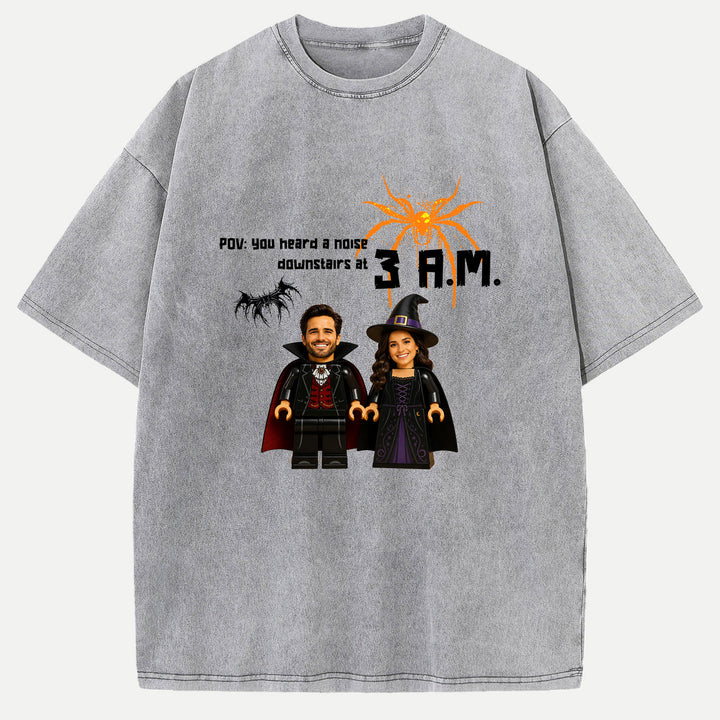 Personalized Brick Figure Halloween Graphic T-Shirt