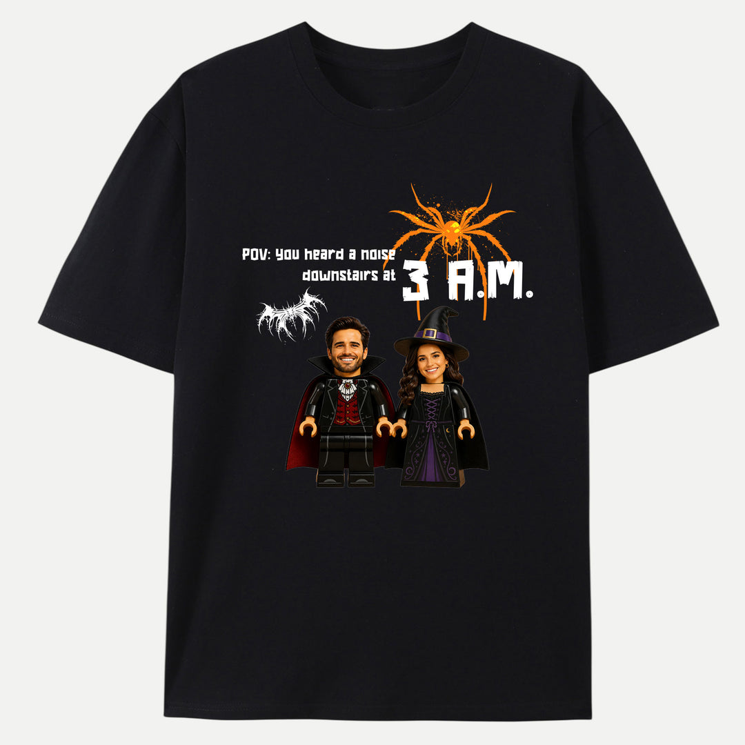 Personalized Brick Figure Halloween Graphic T-Shirt
