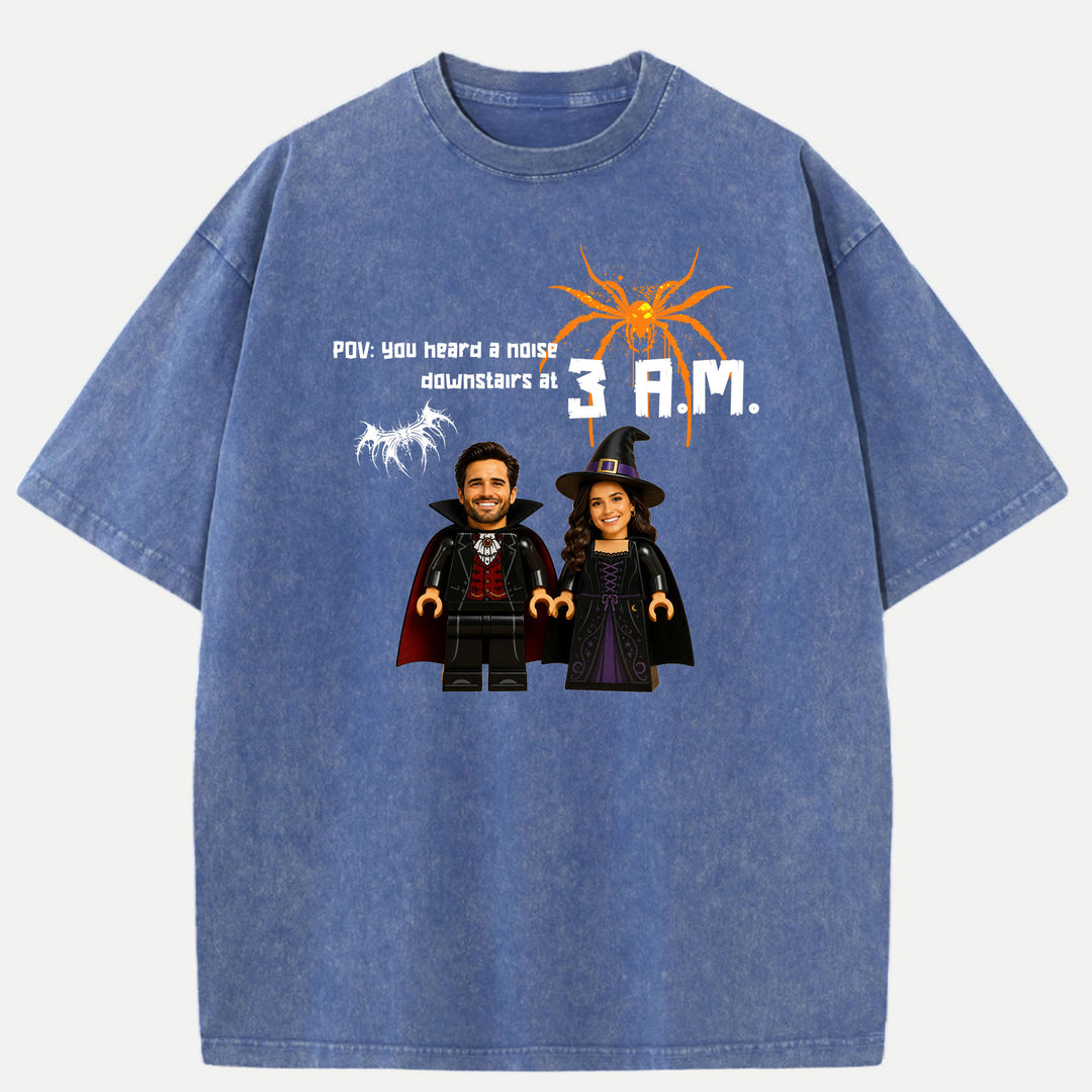 Personalized Brick Figure Halloween Graphic T-Shirt