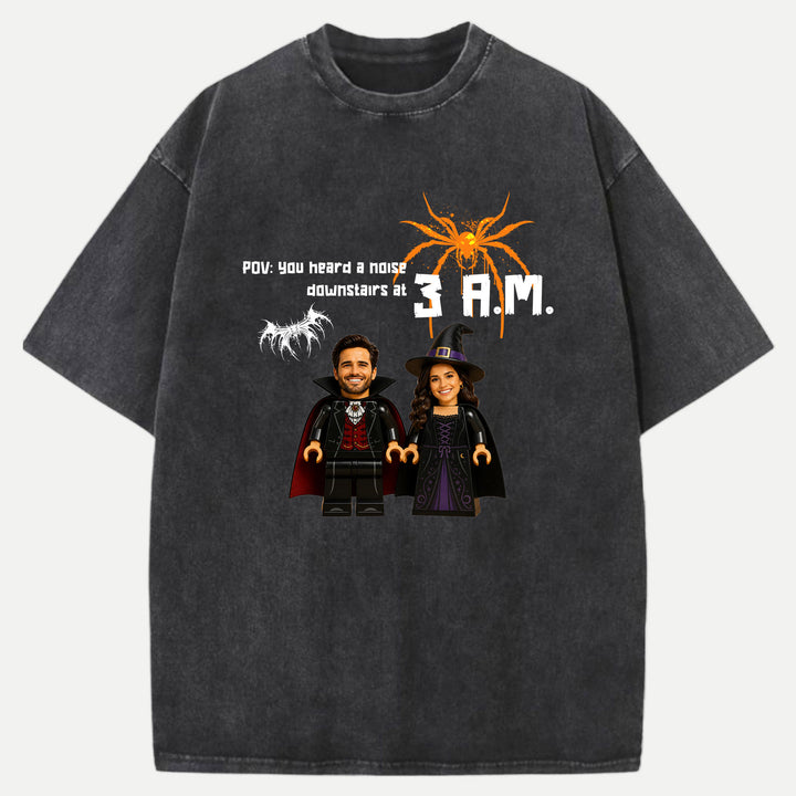 Personalized Brick Figure Halloween Graphic T-Shirt