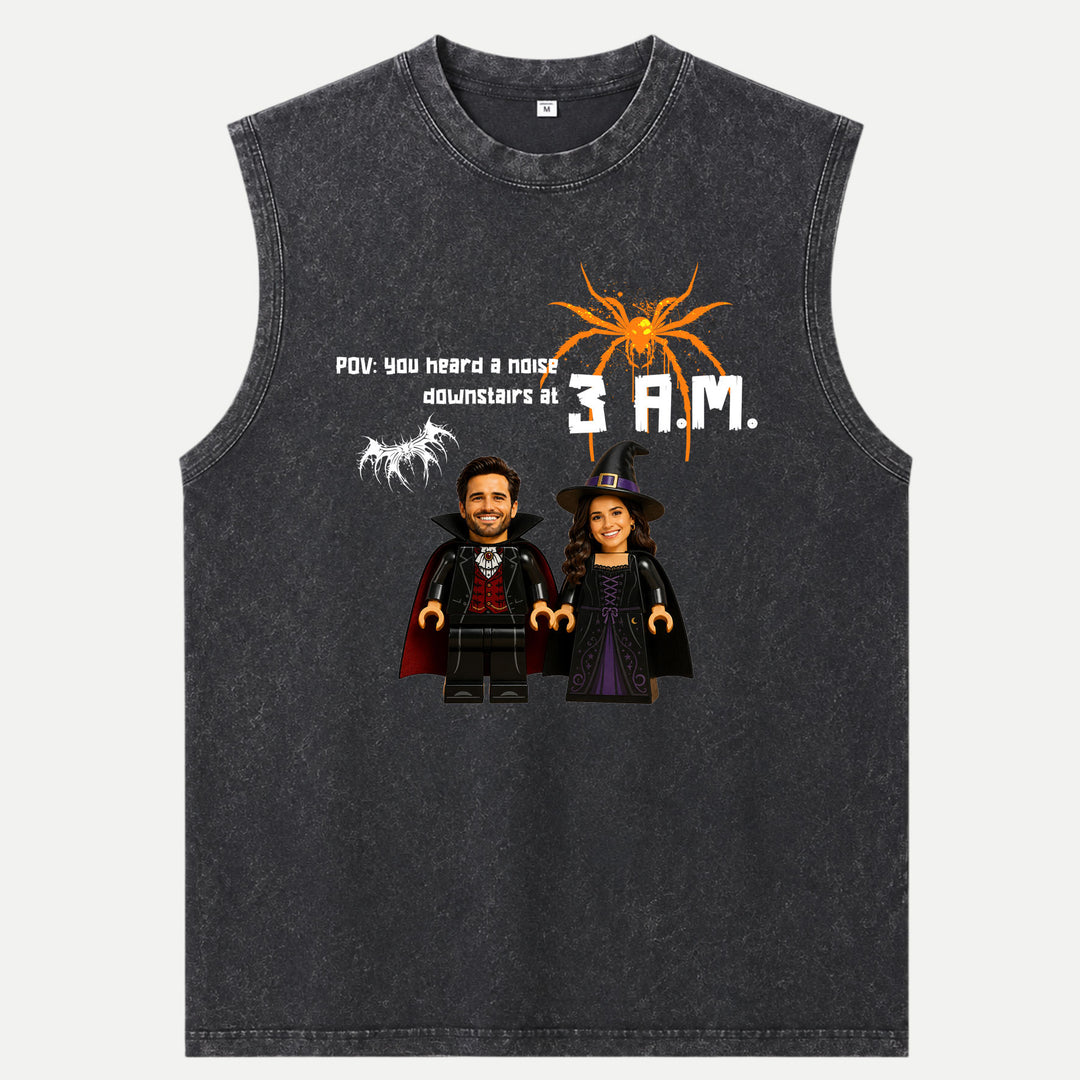 Personalized Brick Figure Halloween Graphic T-Shirt
