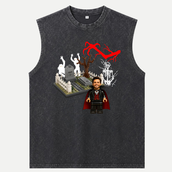 Personalized Brick Figure Halloween Vampire T-Shirt