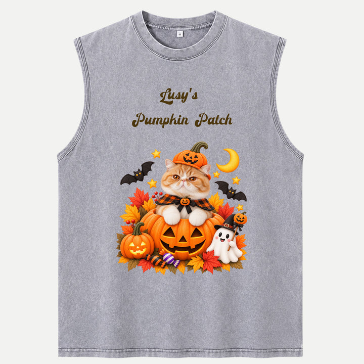 Custom Pumpkin Patch Cat T-Shirt