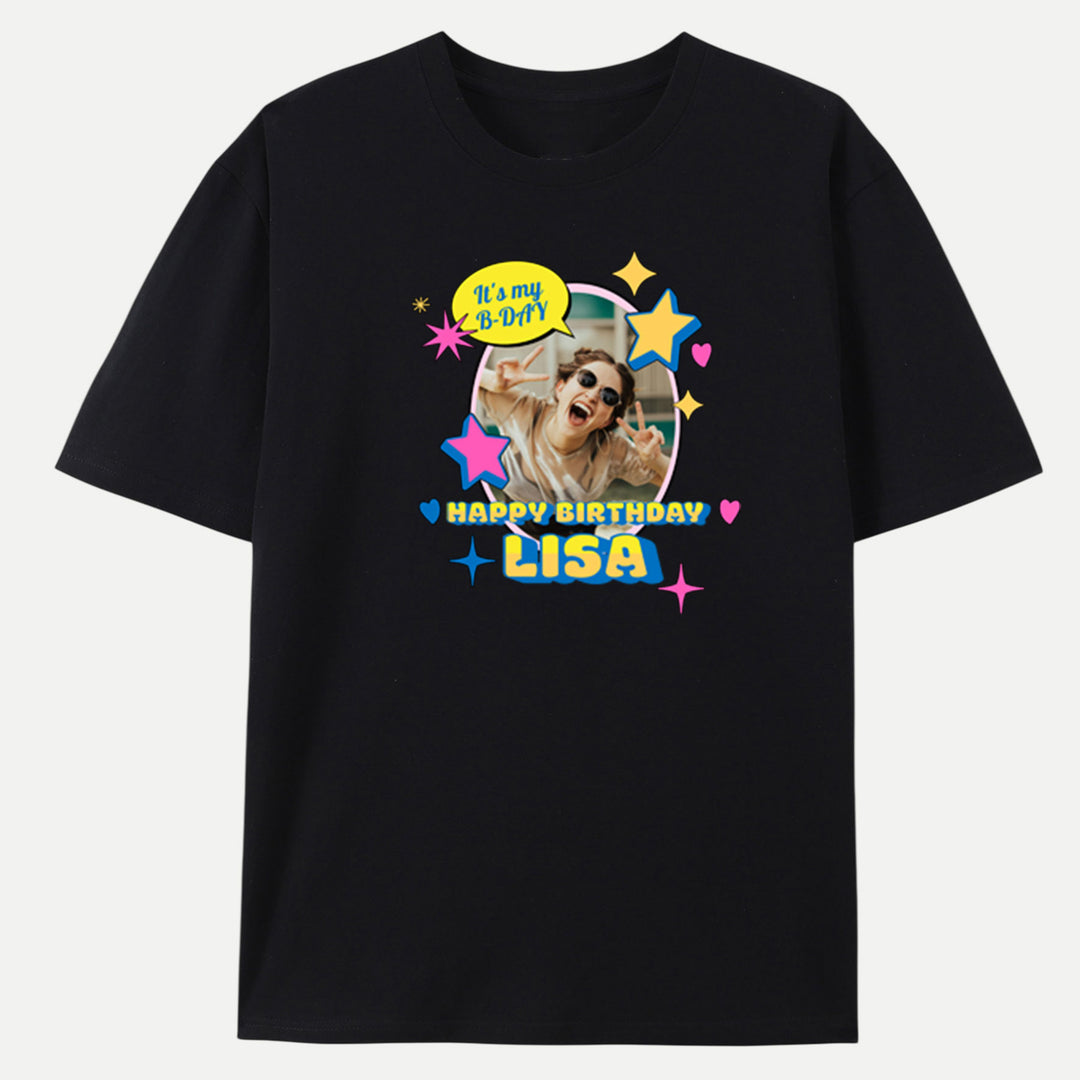 Custom Birthday Photo T-Shirt | Personalised Birthday Tee