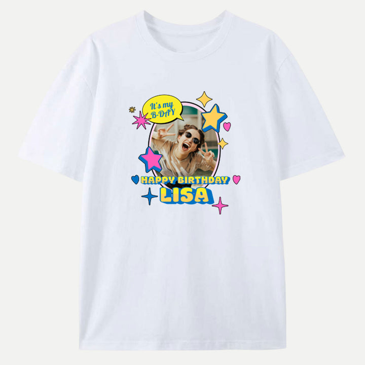 Custom Birthday Photo T-Shirt | Personalised Birthday Tee