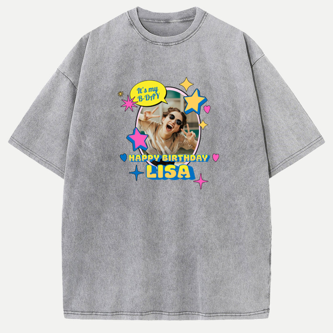 Custom Birthday Photo T-Shirt | Personalised Birthday Tee