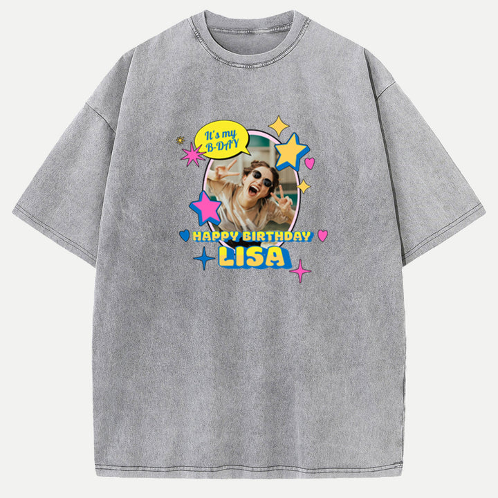 Custom Birthday Photo T-Shirt | Personalised Birthday Tee