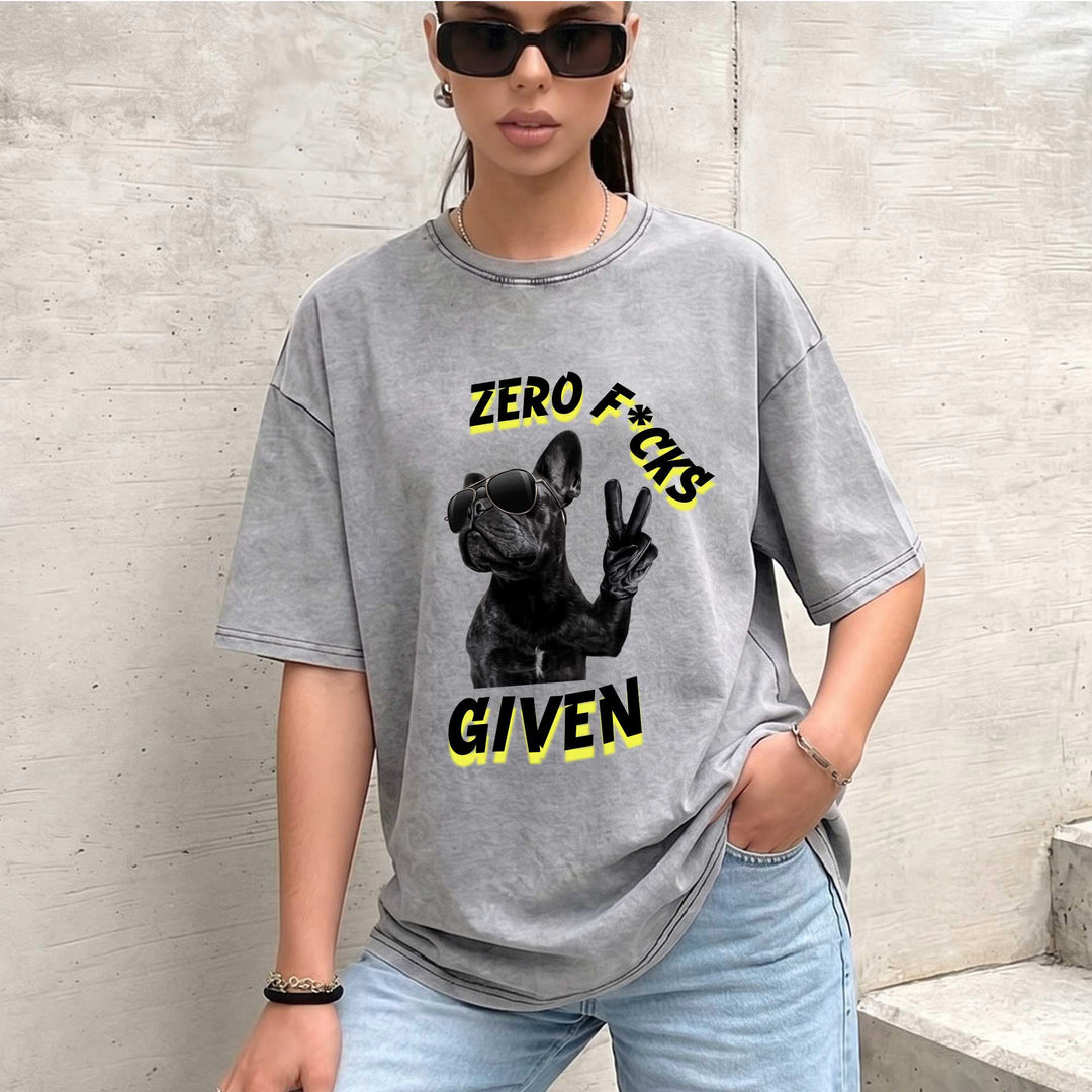 Zero F**ks Given French Bulldog vintage T-Shirt