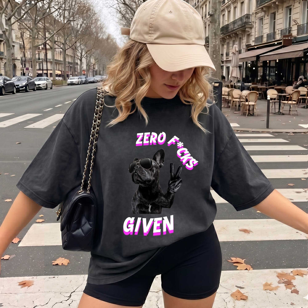 Zero F**ks Given French Bulldog vintage T-Shirt
