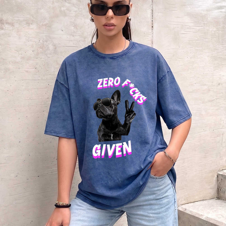 Zero F**ks Given French Bulldog vintage T-Shirt