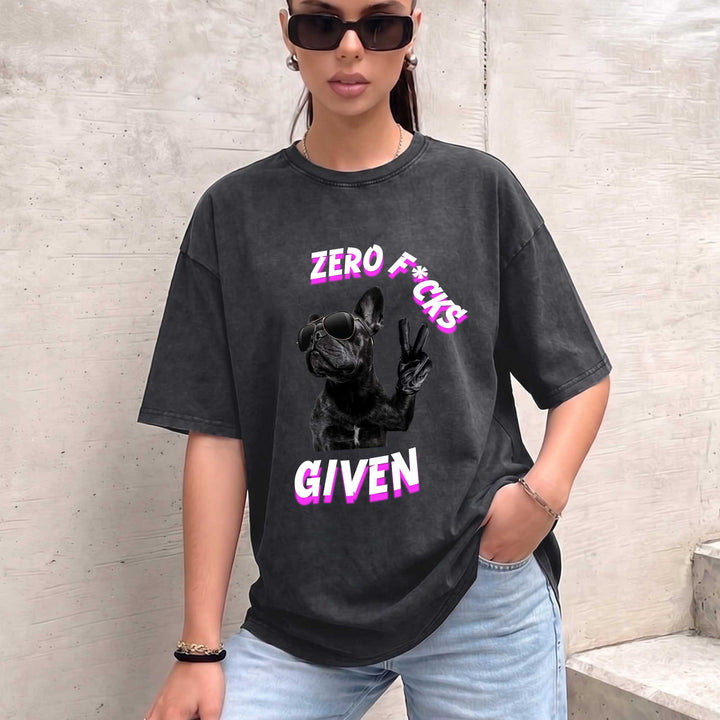 Zero F**ks Given French Bulldog vintage T-Shirt