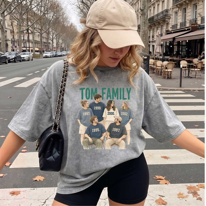 Family Portrait Custom Vintage T-Shirt | Personalised Family Gift