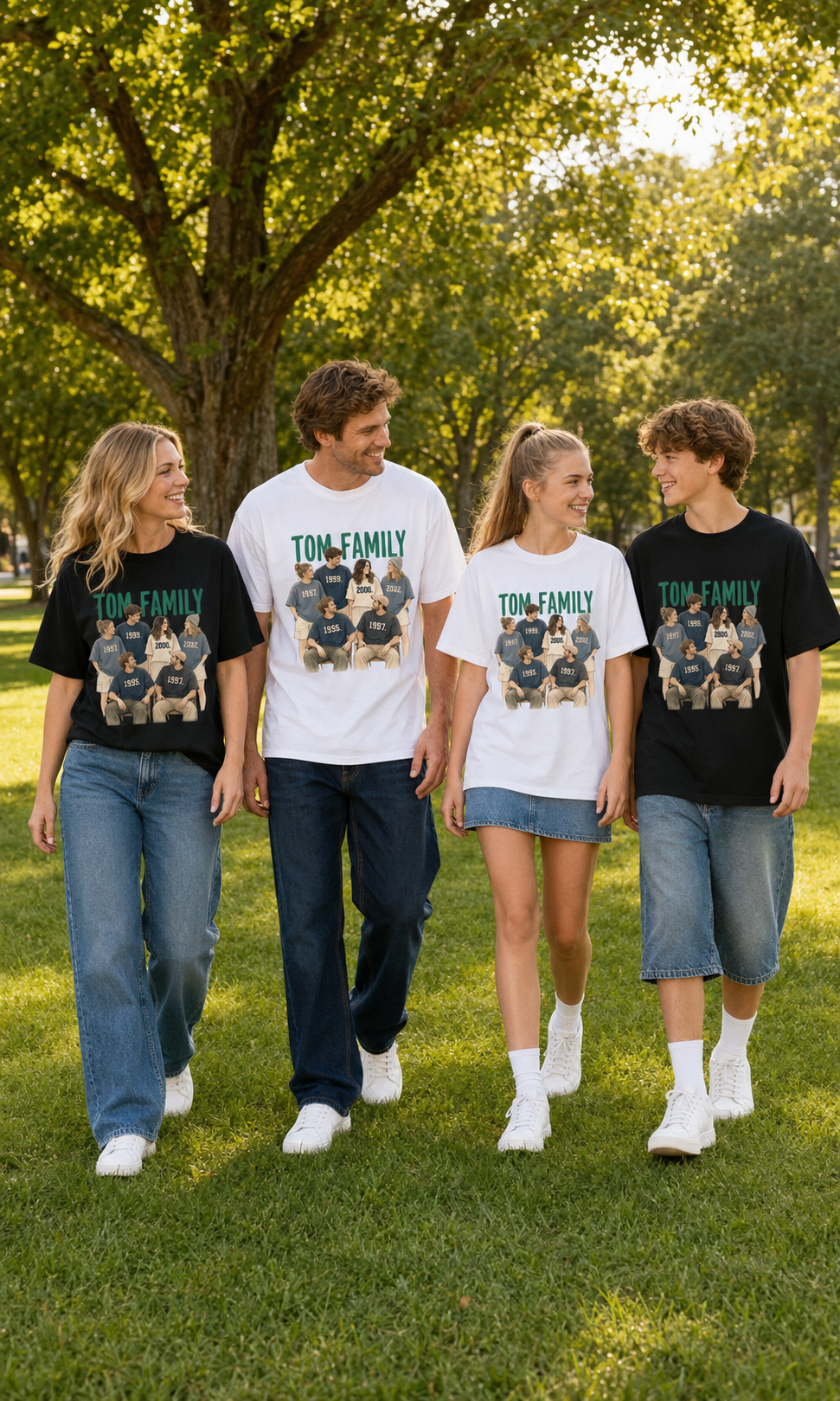 Family Portrait Custom T-Shirt | Personalised Birth Year Tee