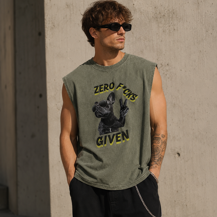 Zero F*cks Given Oversized Sleeveless Tee