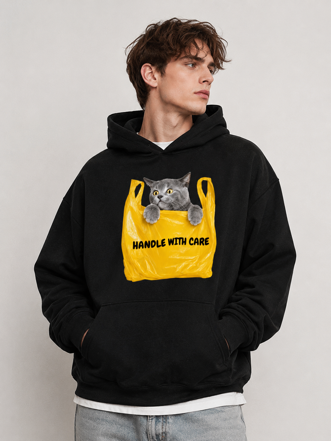 Handle With Care Cat Vintage T-Shirt