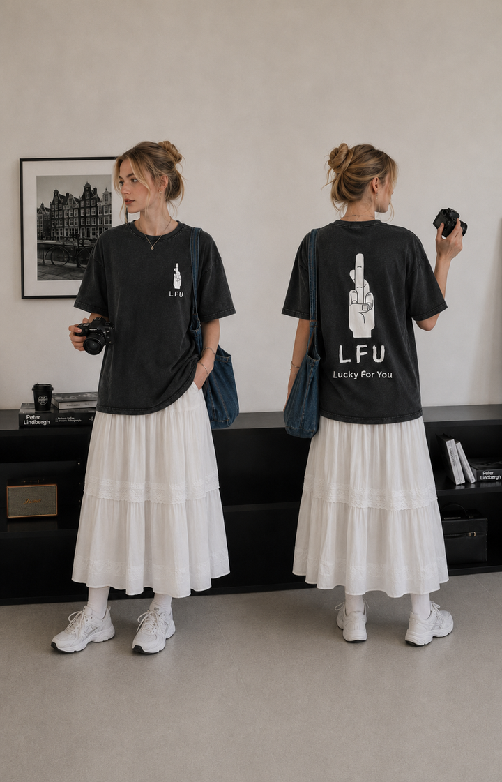 Shirley Chang-LFU Lucky For You Front &amp; Back Vintage T-Shirt