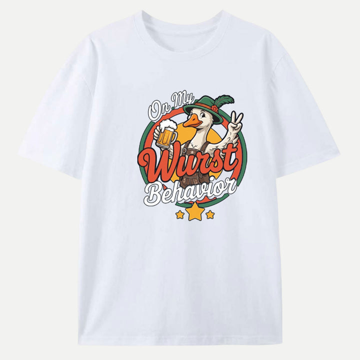 On My Wurst Behavior Oktoberfest Goose T-Shirt