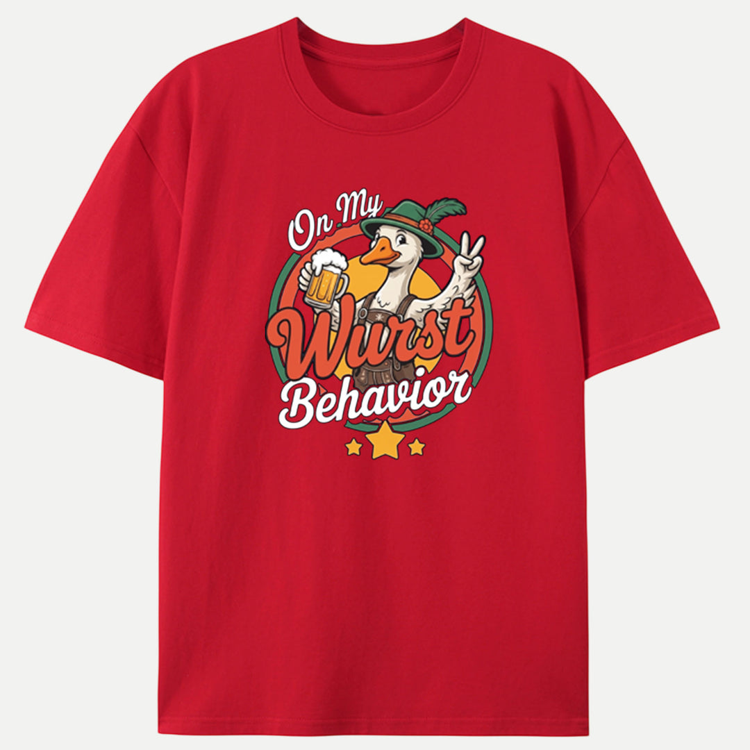 On My Wurst Behavior Oktoberfest Goose T-Shirt