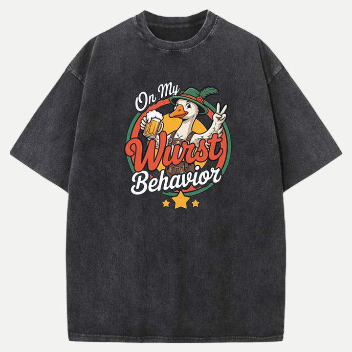 On My Wurst Behavior Oktoberfest Goose T-Shirt