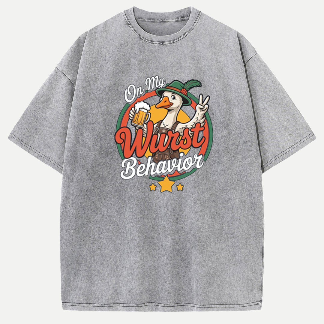 On My Wurst Behavior Oktoberfest Goose T-Shirt