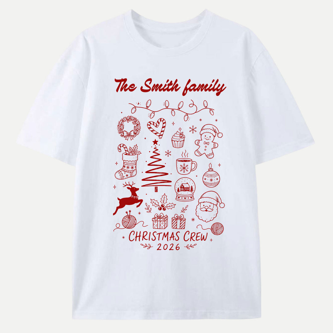 Custom Family Christmas Crew 2026 T-Shirt