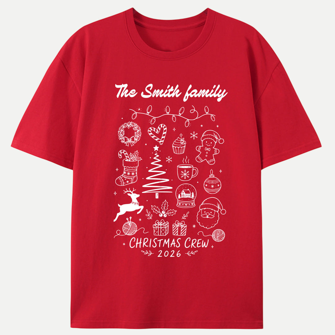 Custom Family Christmas Crew 2026 T-Shirt