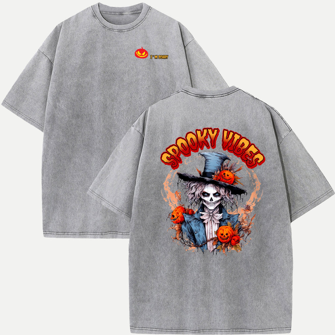 Spooky Vibes Skeleton Witch T-Shirt