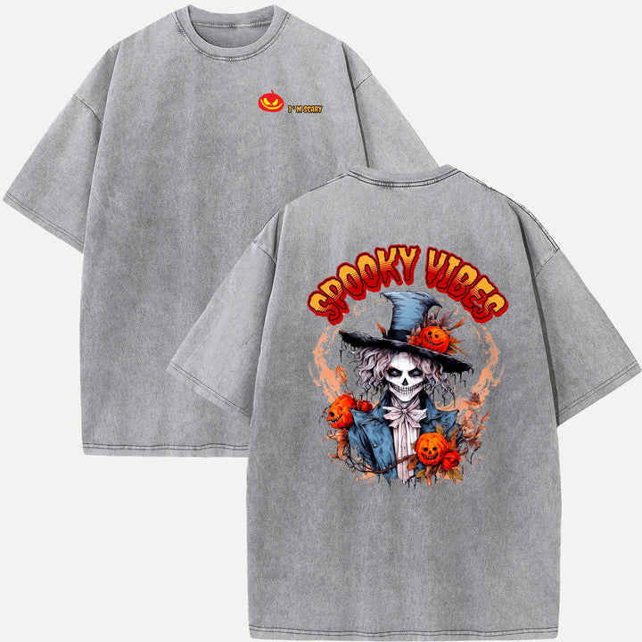Spooky Vibes Skeleton Witch T-Shirt