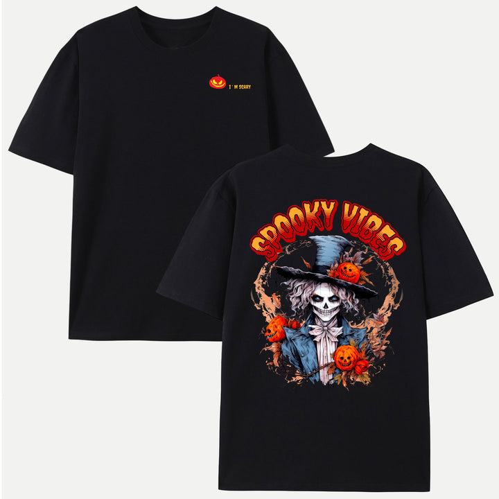 Spooky Vibes Skeleton Witch T-Shirt