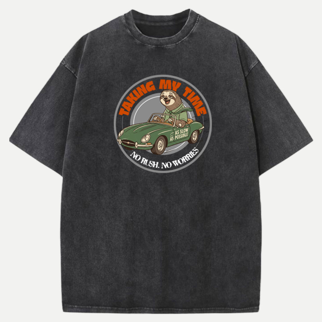 Taking My Time Sloth Driving Car T-Shirt