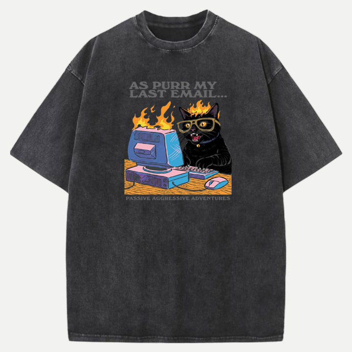 As Purr My Last Email Black Cat T-Shirt