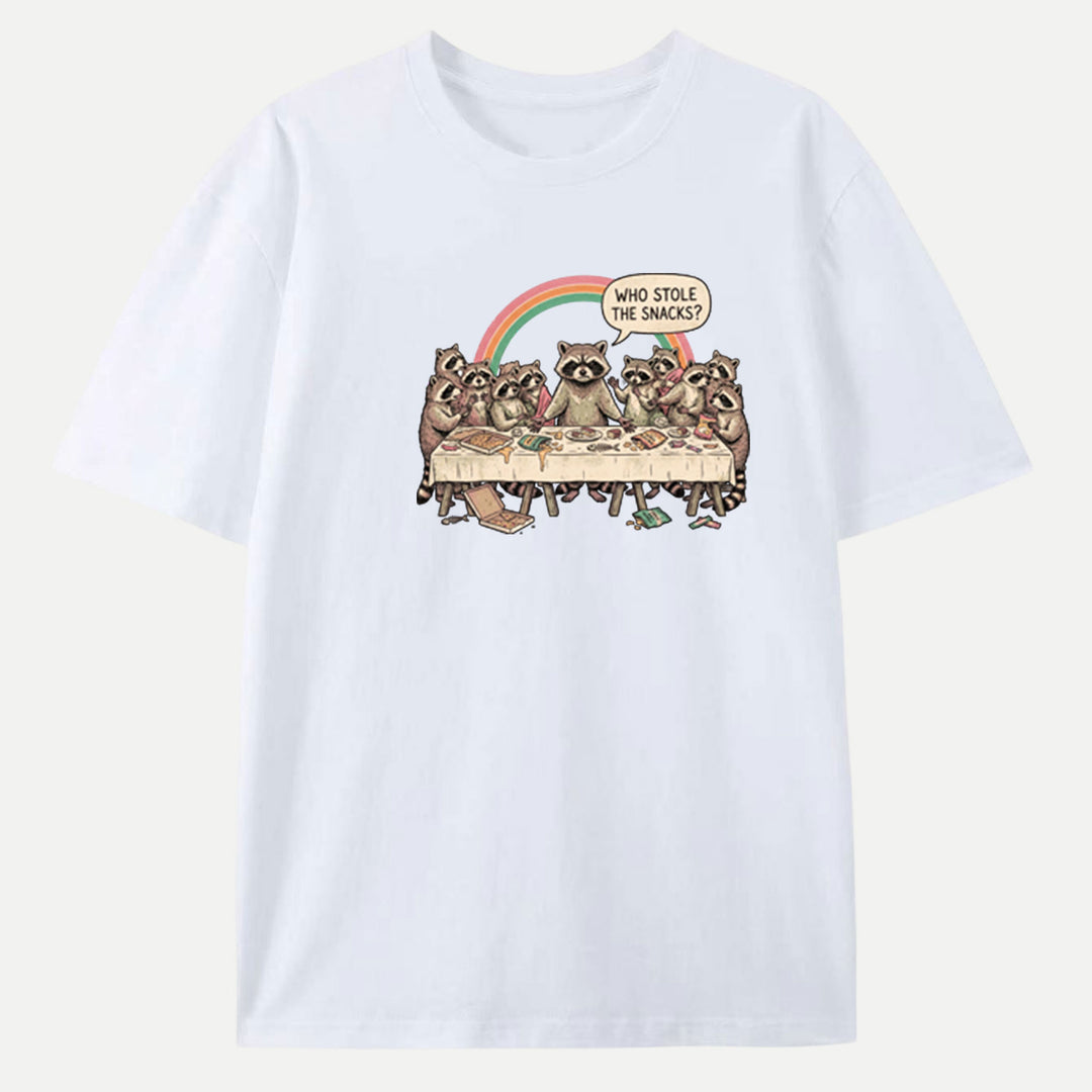 Who Stole The Snacks Raccoon Last Supper Tee