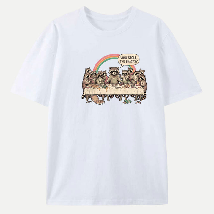 Who Stole The Snacks Raccoon Last Supper Tee