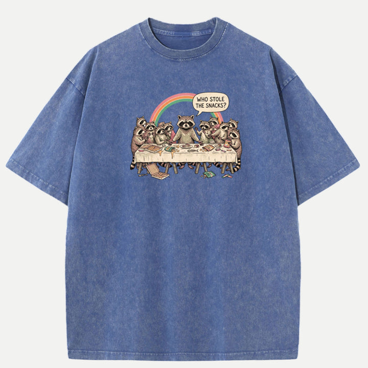 Who Stole The Snacks Raccoon Last Supper Tee