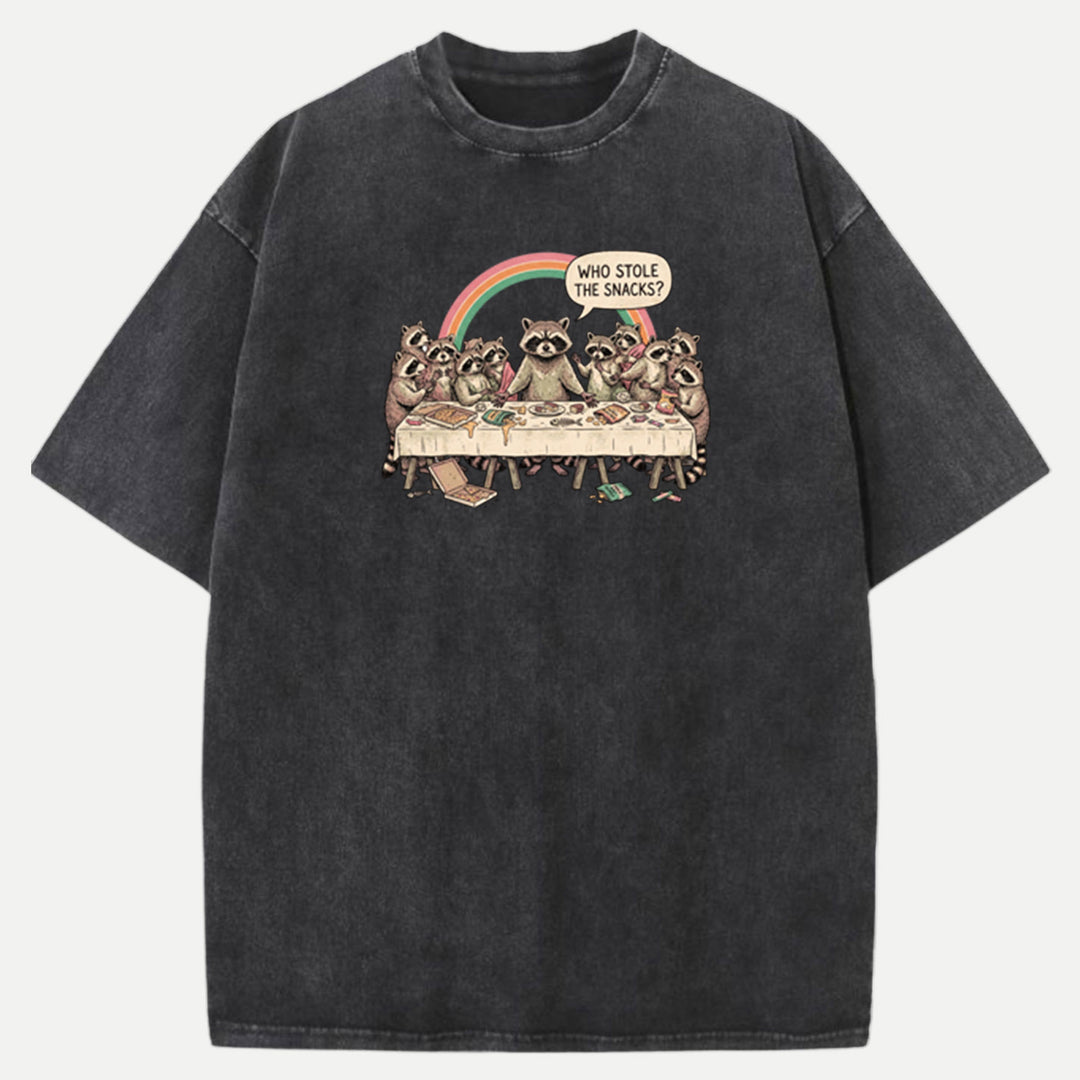 Who Stole The Snacks Raccoon Last Supper Tee