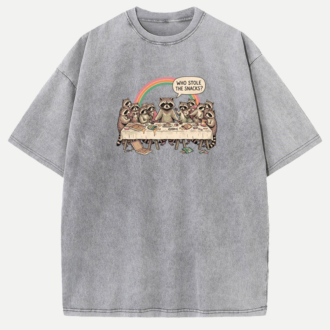 Who Stole The Snacks Raccoon Last Supper Tee