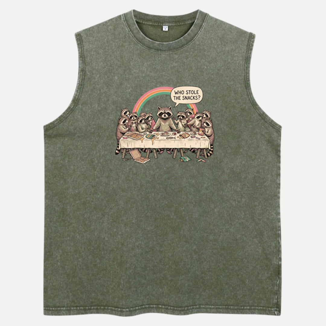 Who Stole The Snacks Raccoon Last Supper Tee