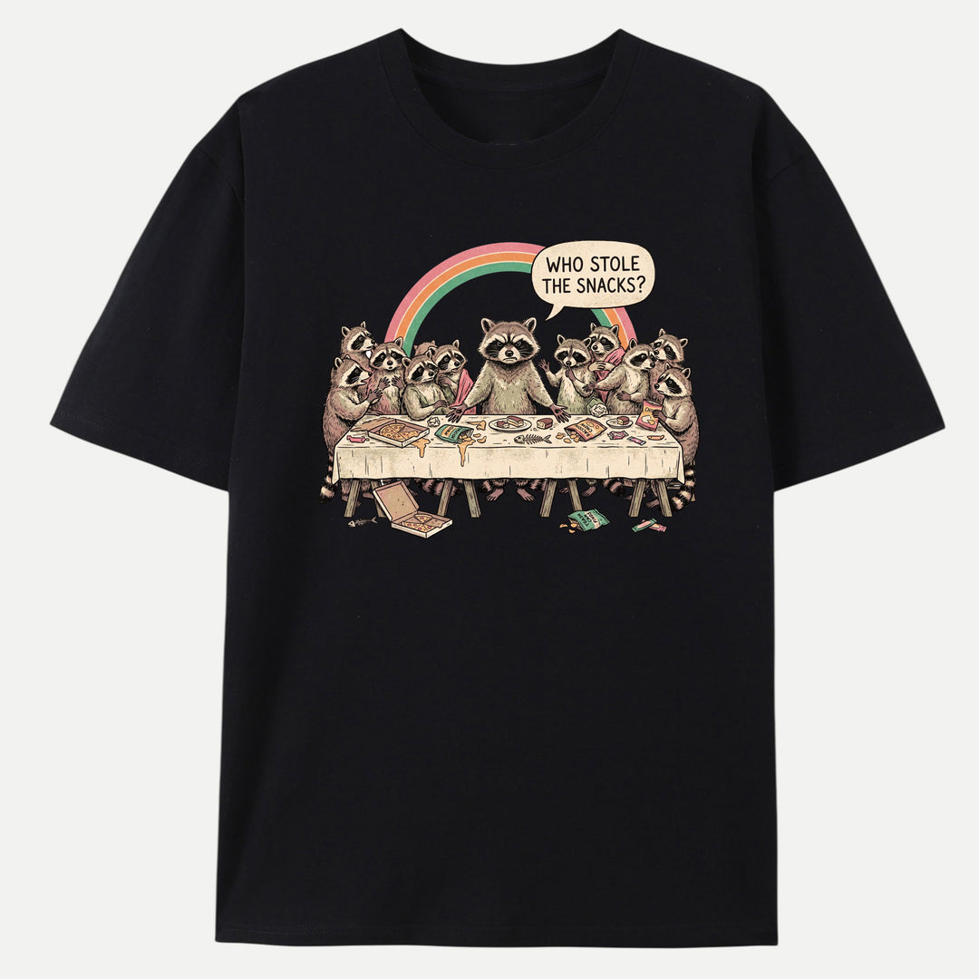 Who Stole The Snacks Raccoon Last Supper Tee
